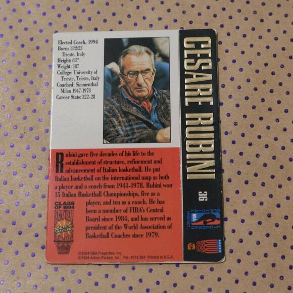 Cesare Rubini #36 Basketball Card - Picture 2 of 2